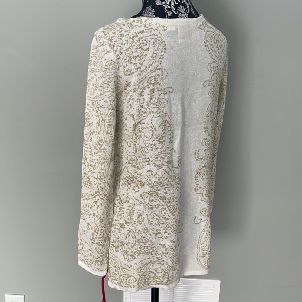 Ruby Rd Metallic Paisley Jacquard Sweater - Picture 3 of 4